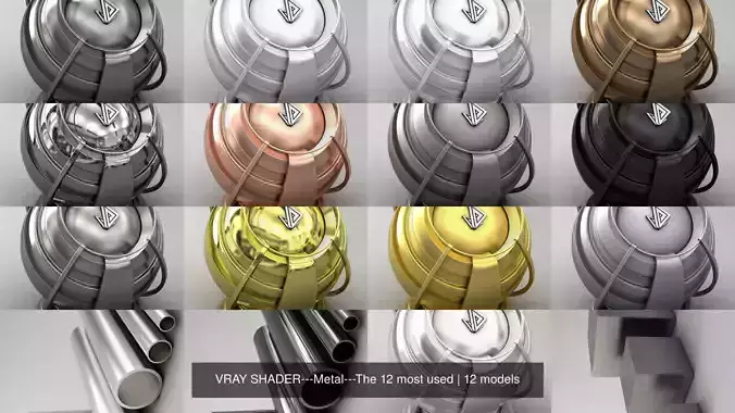 VRAY SHADER---Metal---The 12 most used