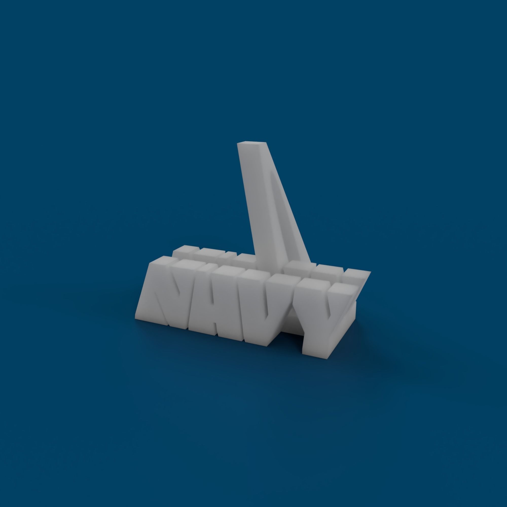 Simple NAVY phone stand 3D print model_5