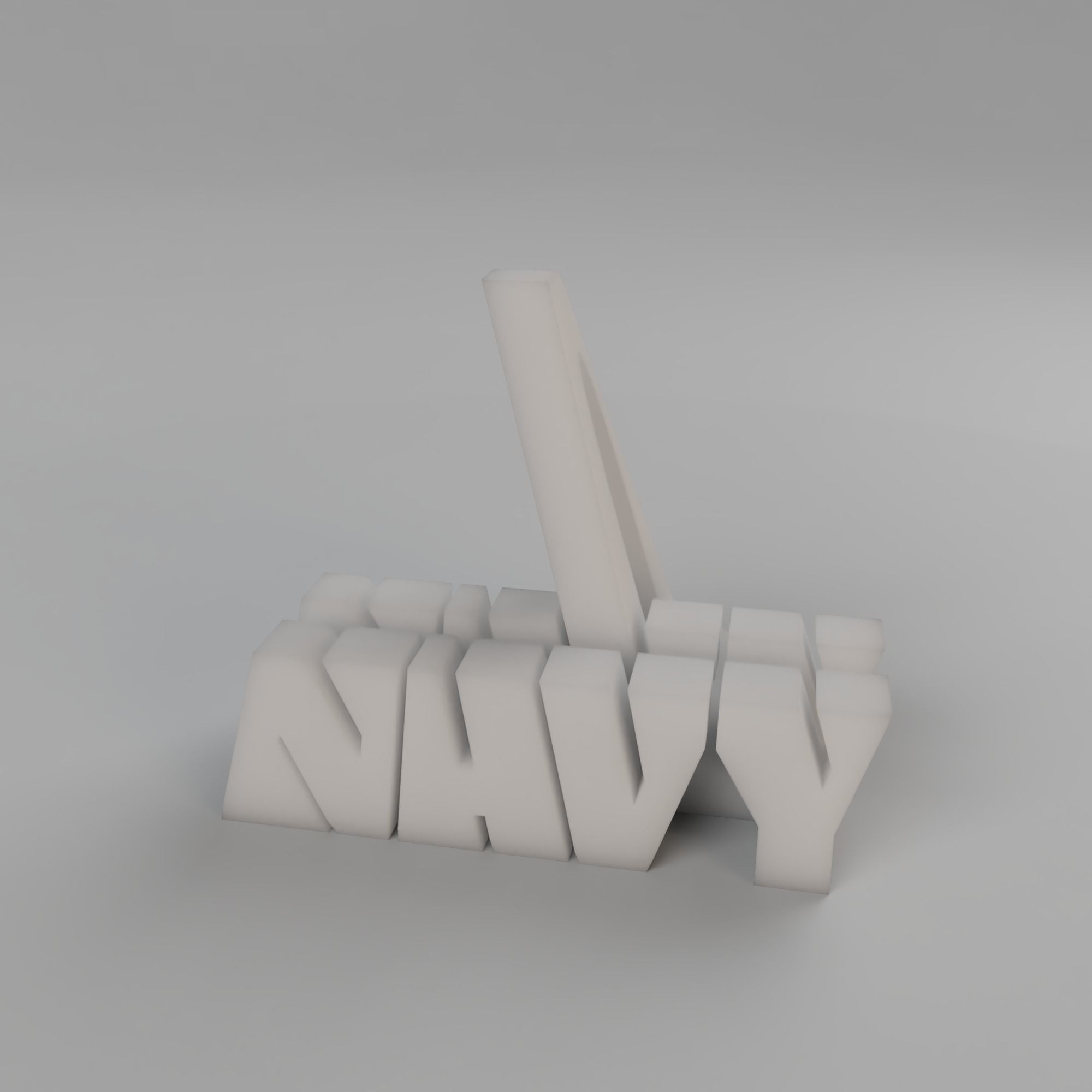Simple NAVY phone stand 3D print model_4