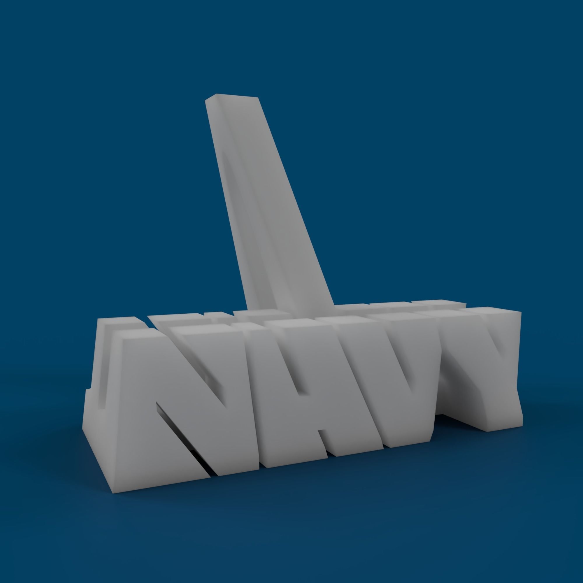 Simple NAVY phone stand 3D print model_3