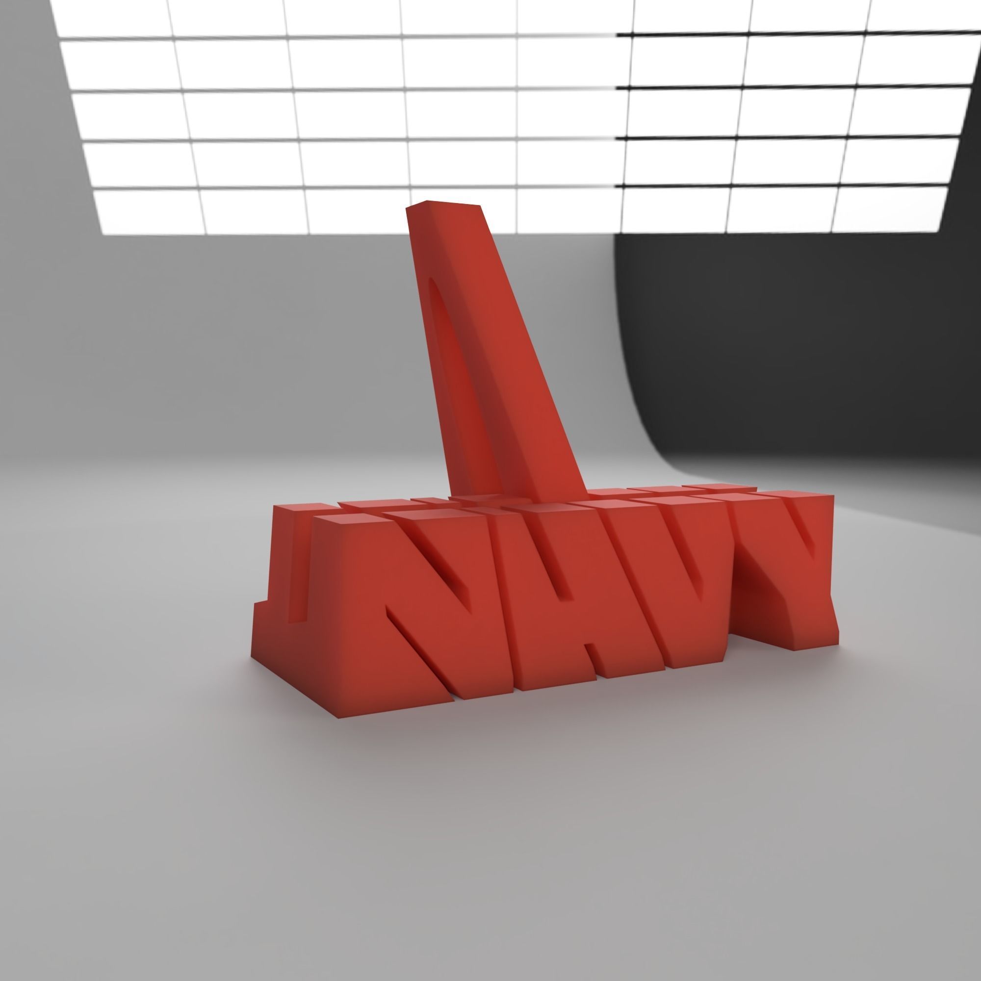 Simple NAVY phone stand 3D print model_1