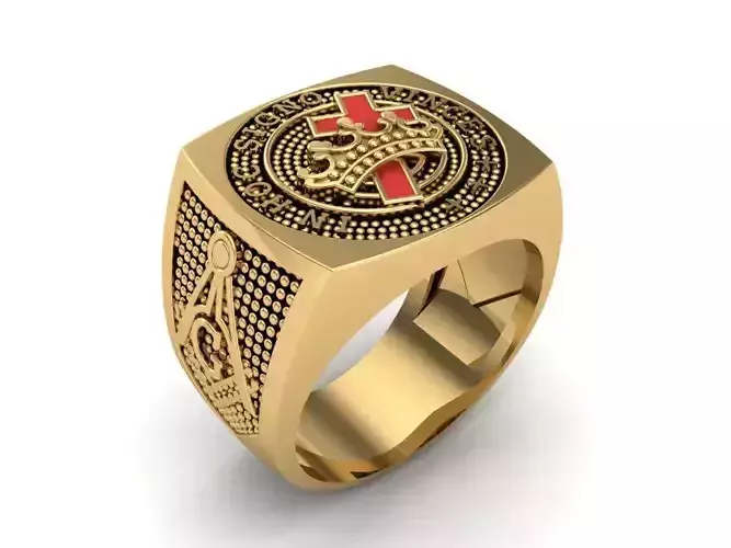 Gold Freemason Ring For Men 