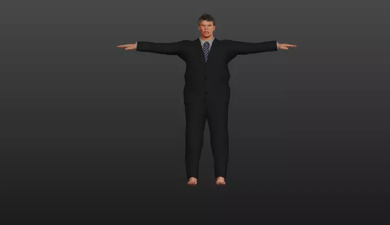 Office Boss Low-poly 3D model_0