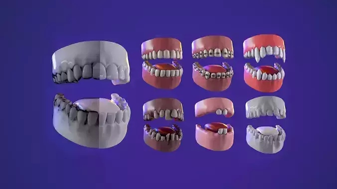  7 Teeth kit game ready  model Low-poly 3D model