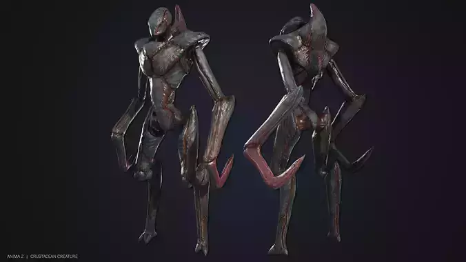 Crustacean creature Low-poly 3D model