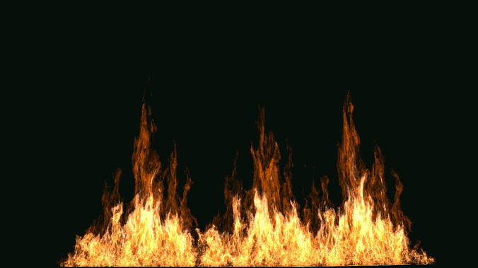 FumeFX Large Scale Fire Low-poly 3D model
