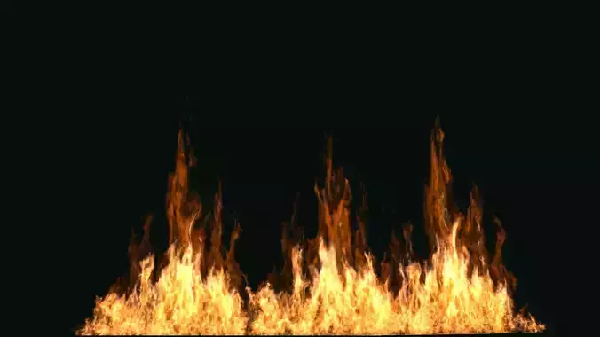 FumeFX Large Scale Fire Low-poly 3D model