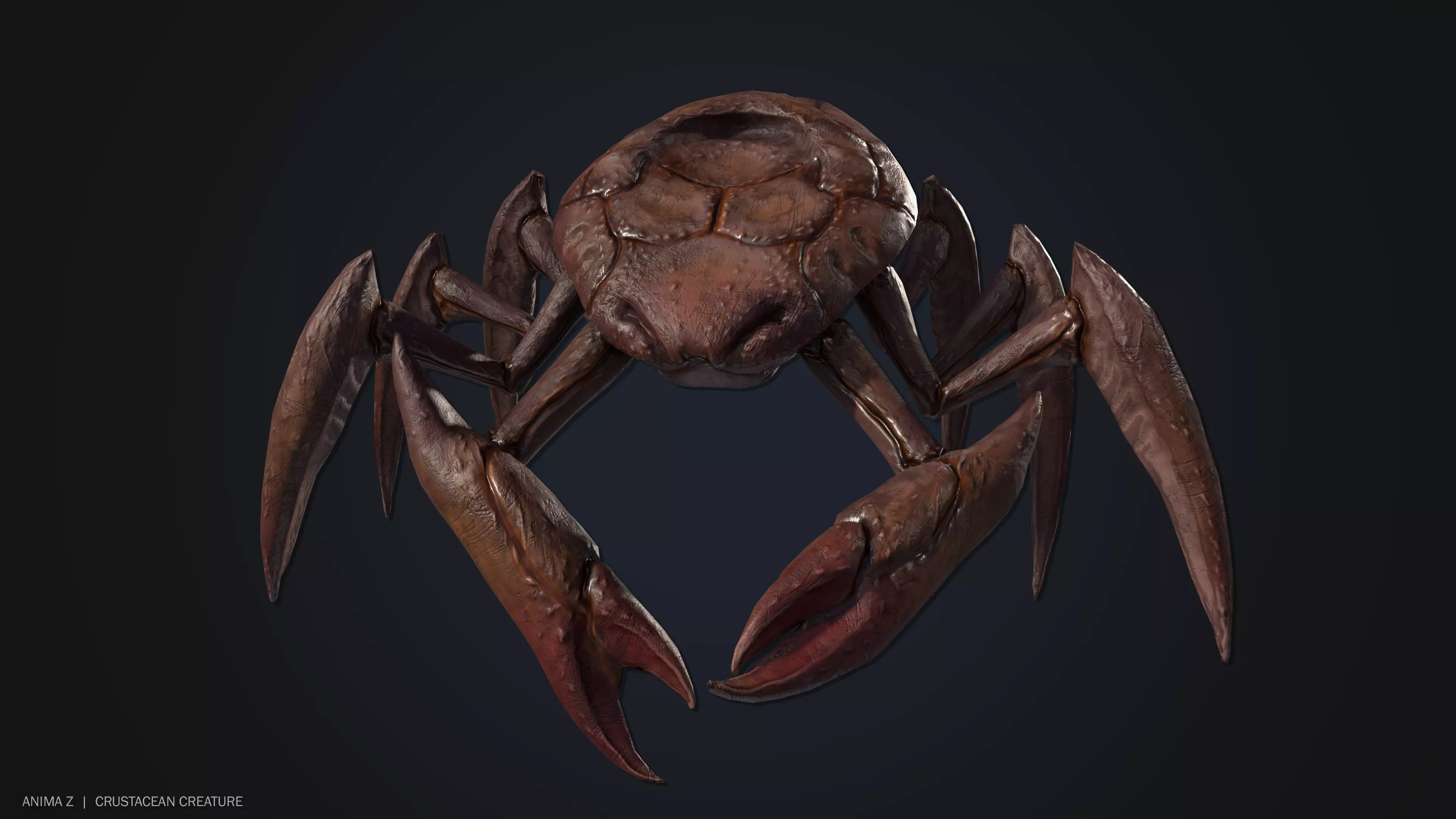 Crustacean creature Low-poly 3D model_0