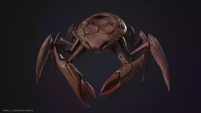 Crustacean creature Low-poly 3D model