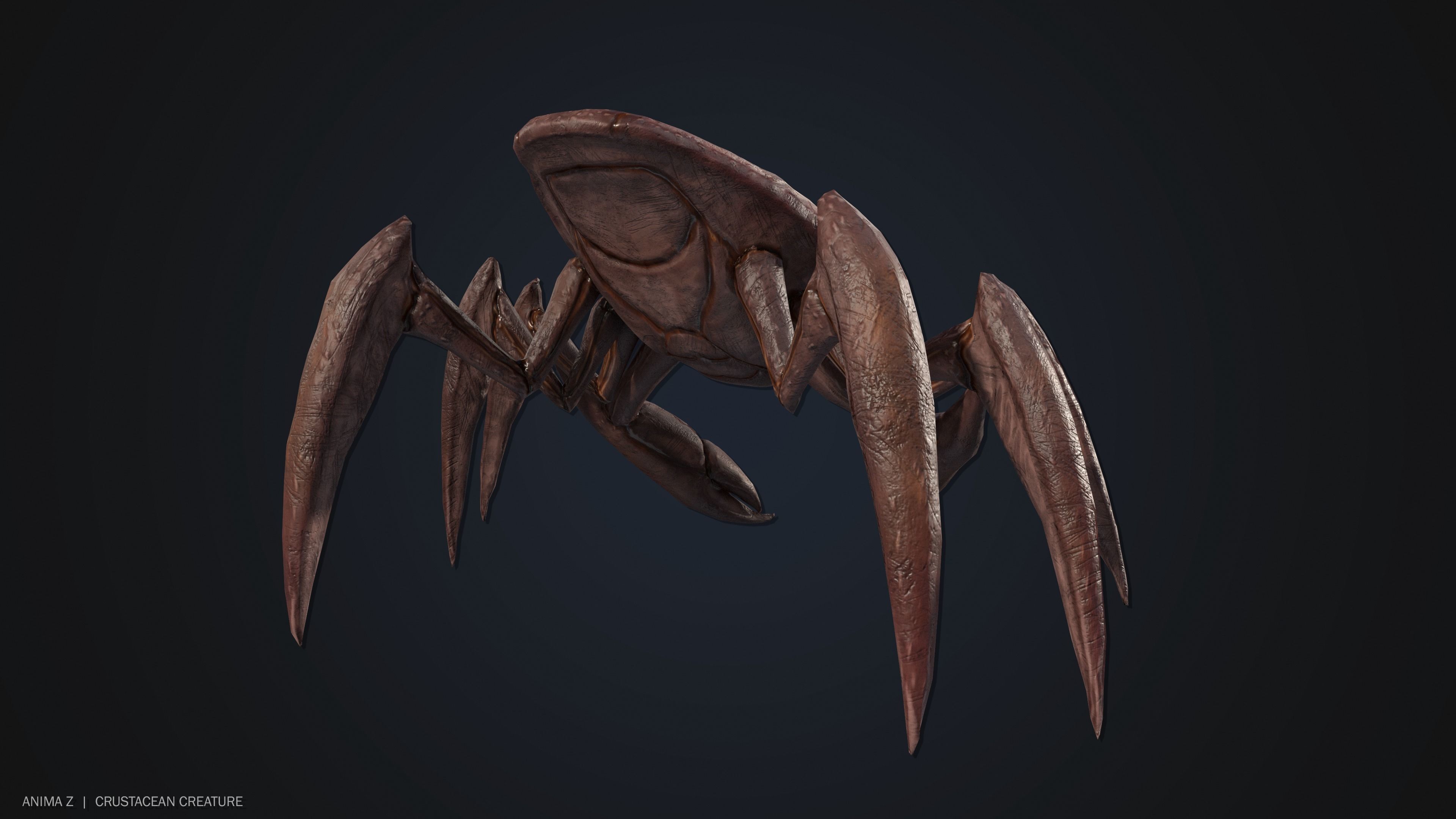 Crustacean creature Low-poly 3D model_5