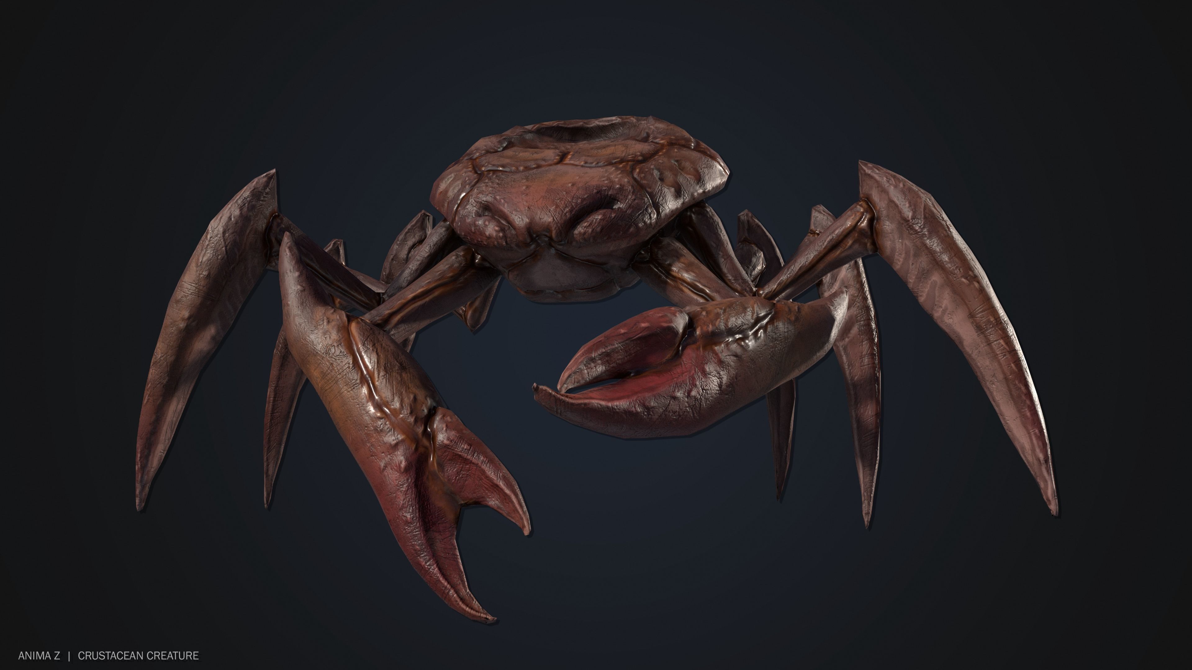 Crustacean creature Low-poly 3D model_1