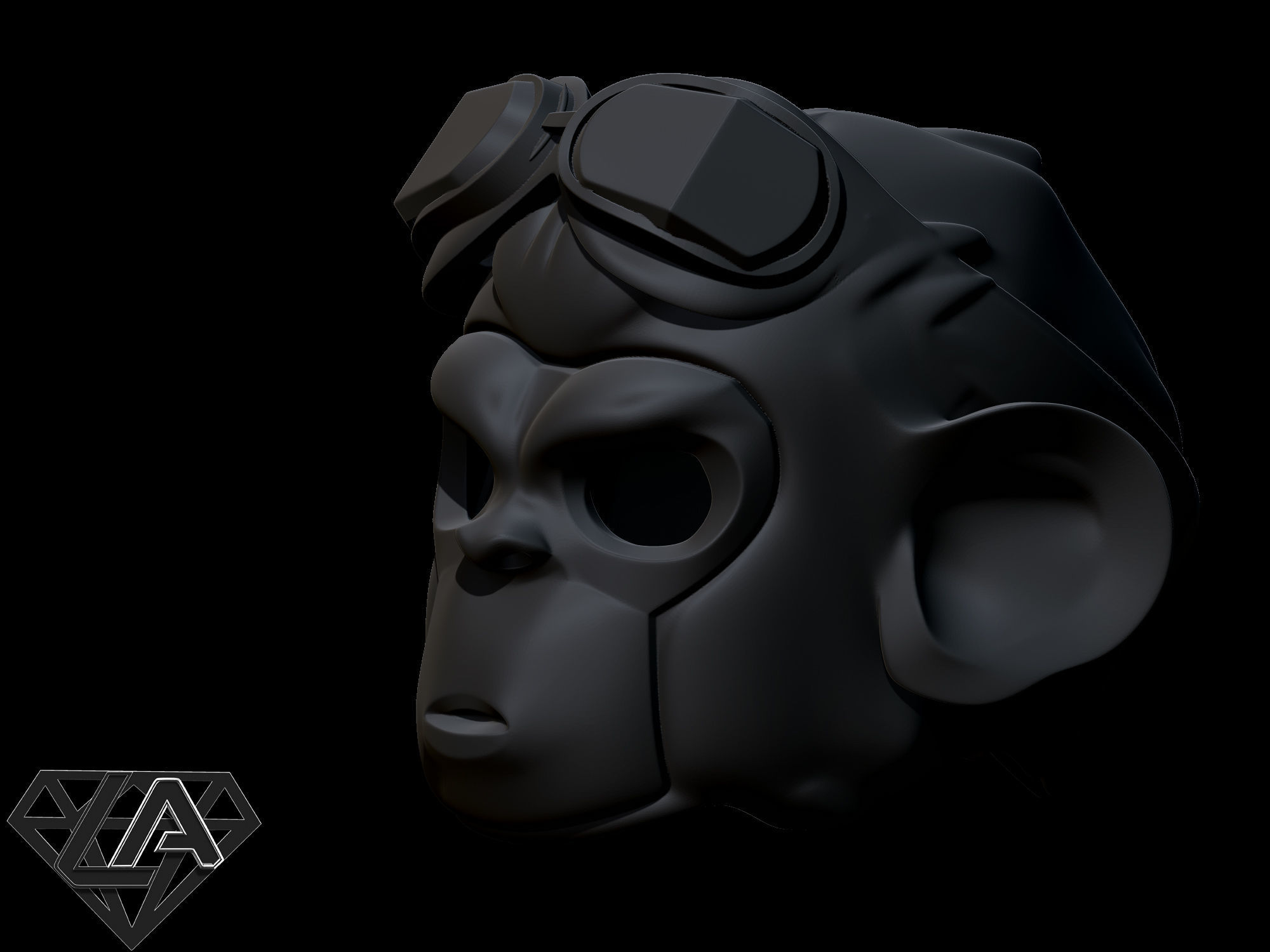 Monkey Pogo custom helmet 3D print model_11