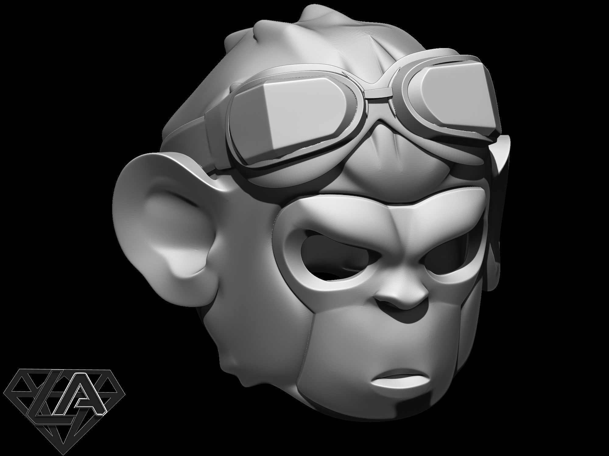 Monkey Pogo custom helmet 3D print model_2