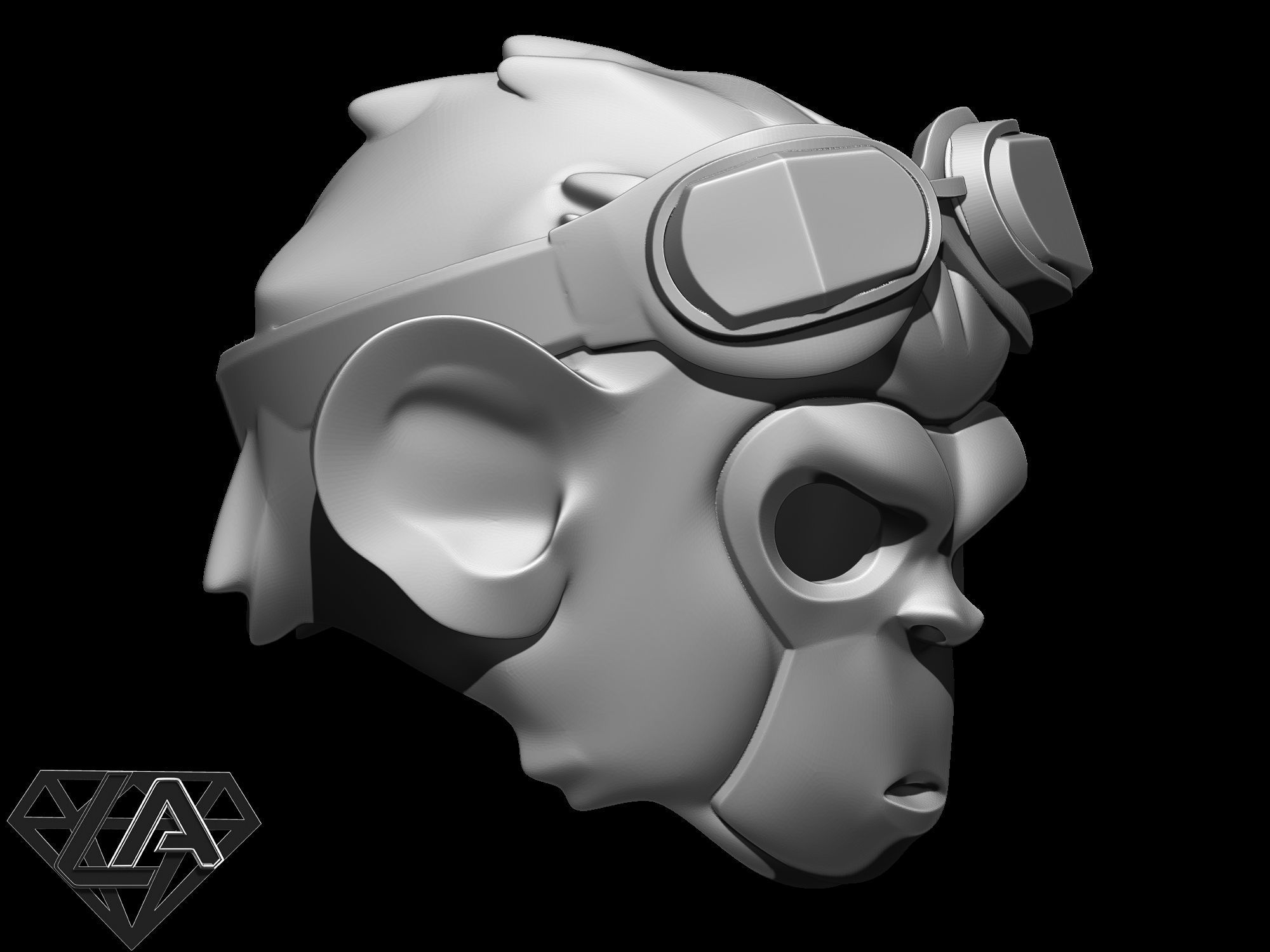 Monkey Pogo custom helmet 3D print model_4