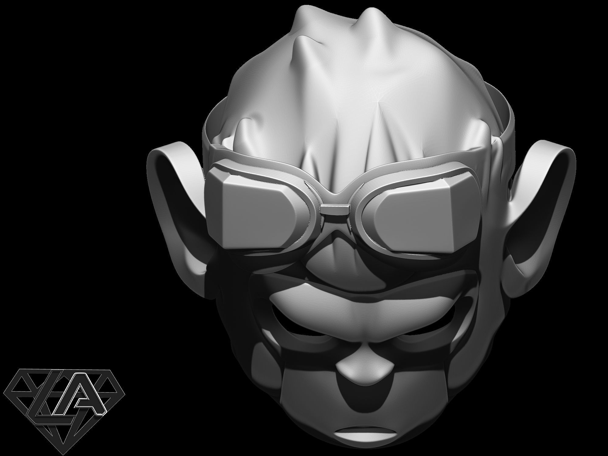 Monkey Pogo custom helmet 3D print model_12