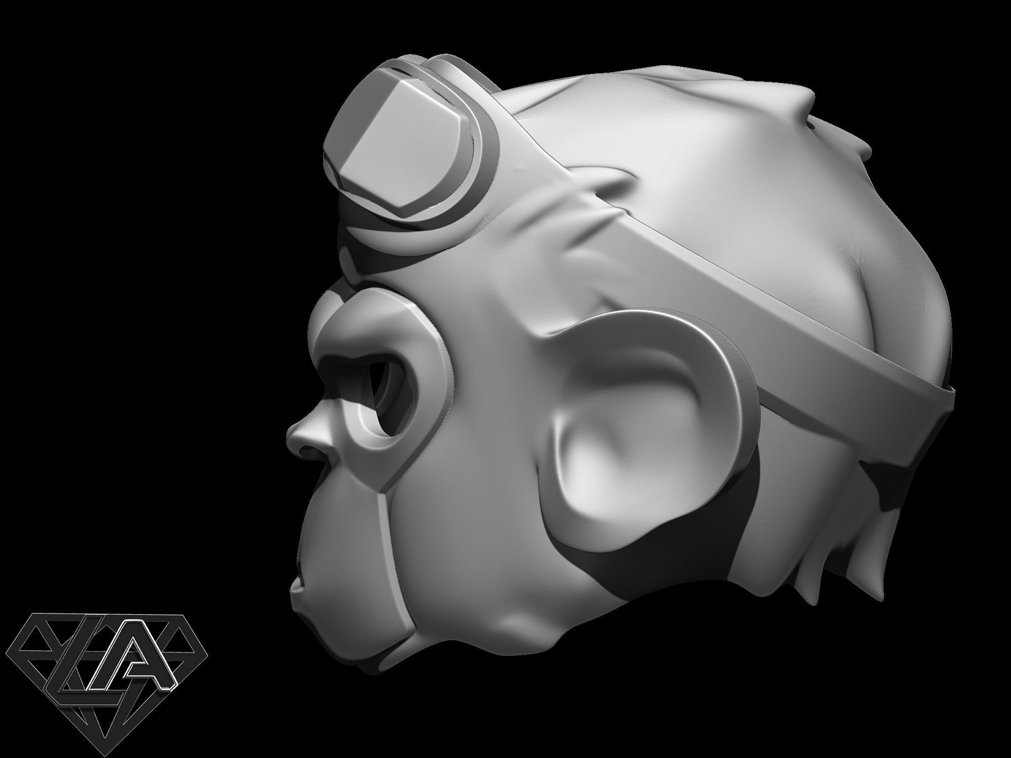 Monkey Pogo custom helmet 3D print model_8