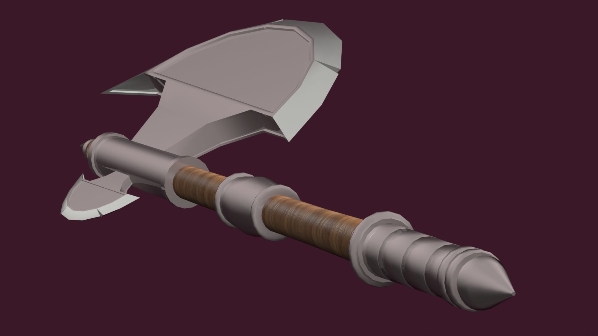 Axe model sword Low-poly 3D model_7