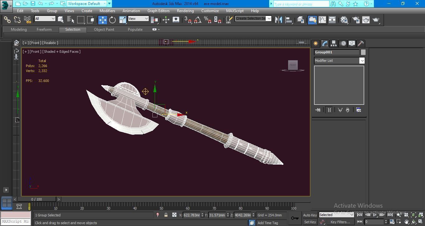 Axe model sword Low-poly 3D model_8