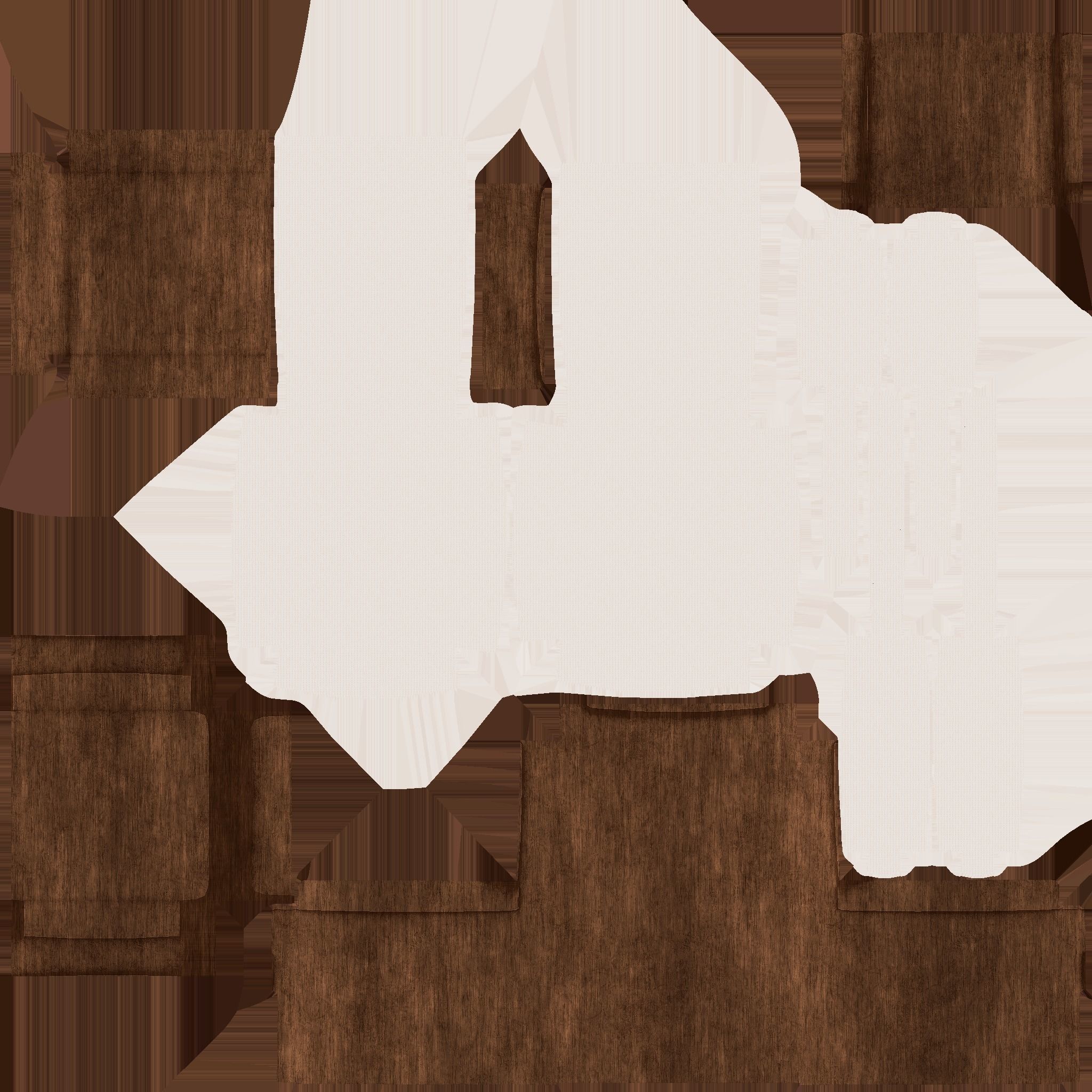 White Wood Armchair - Furniture Interior Design Low-poly 3D model_13