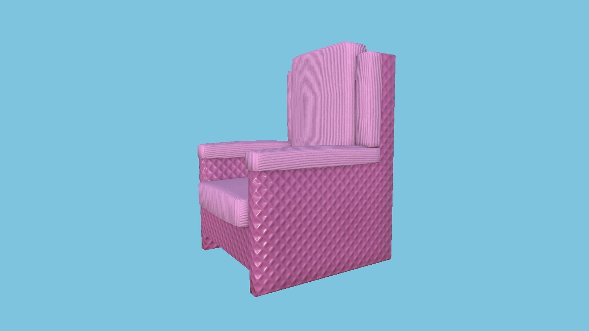 Pink Beauty Armchair - Furniture Interior Design Free low-poly 3D model_2