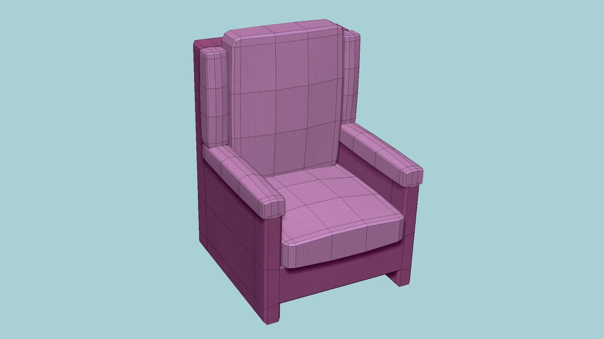 Pink Beauty Armchair - Furniture Interior Design Free low-poly 3D model_5