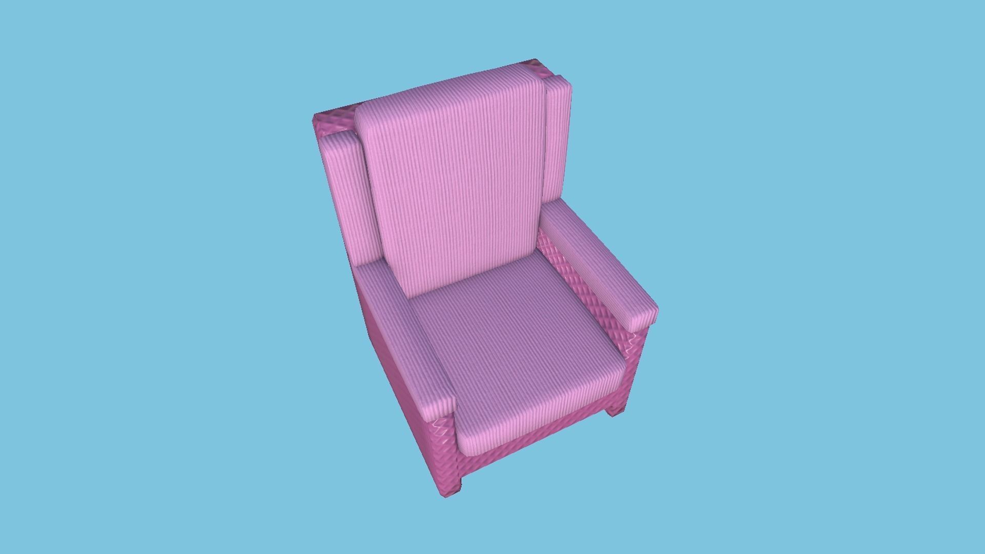 Pink Beauty Armchair - Furniture Interior Design Free low-poly 3D model_1
