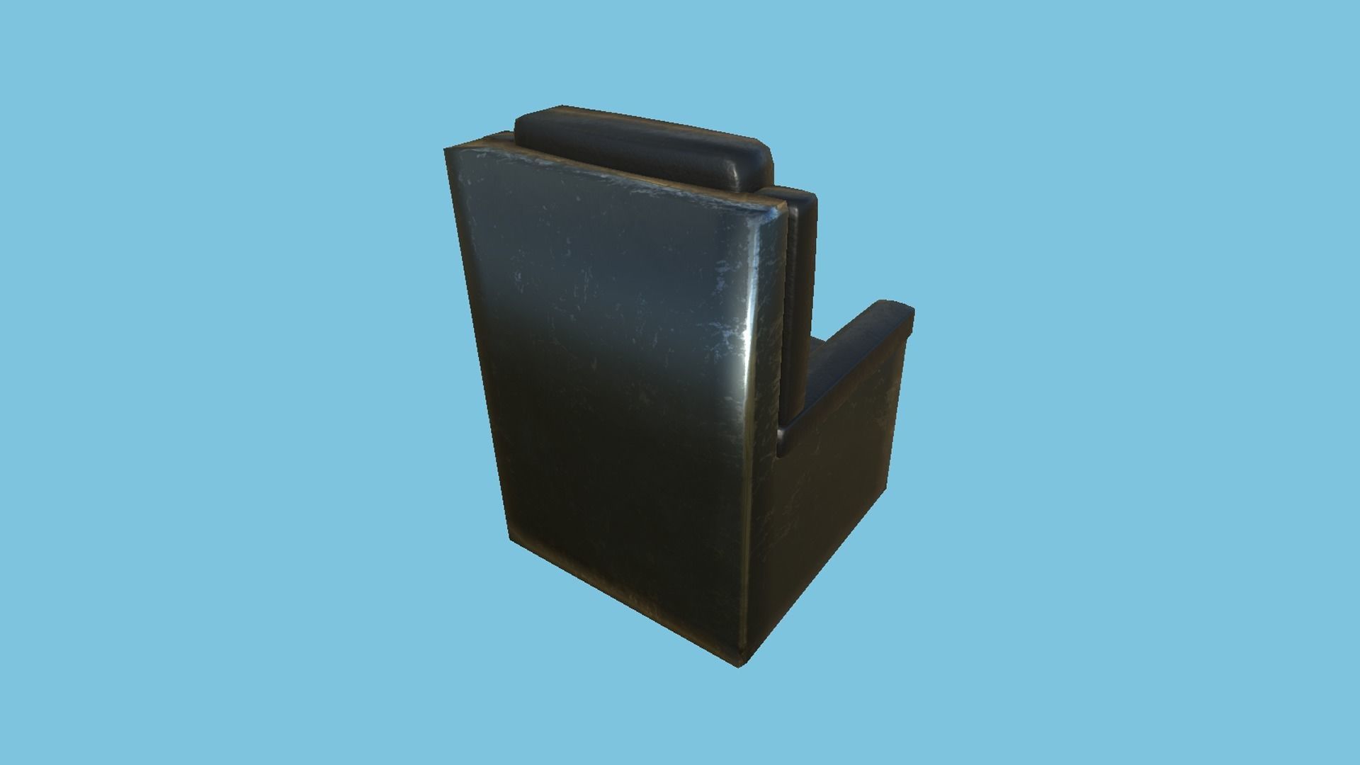 Full Black Armchair - Furniture Interior Design Low-poly 3D model_2