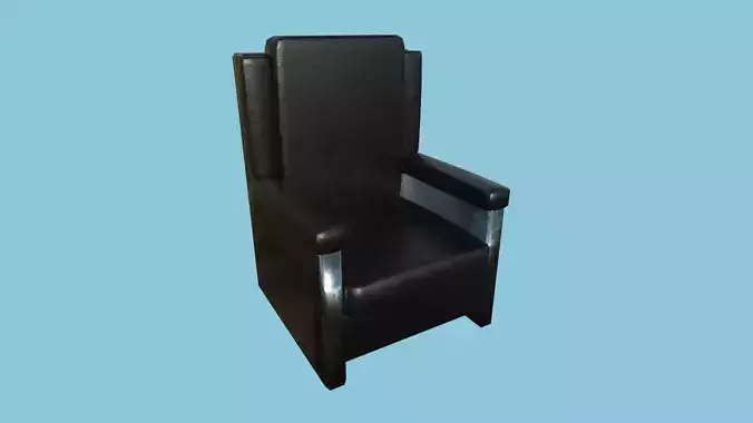 Full Black Armchair - Furniture Interior Design Low-poly 3D model