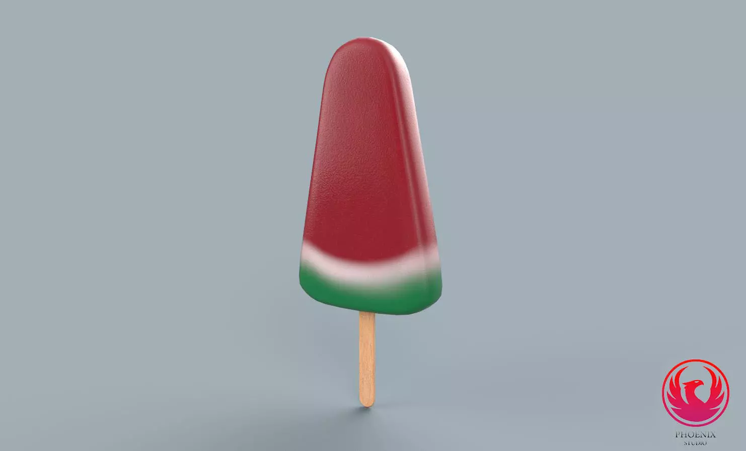 IceCream Watermelon Low-poly 3D model_0