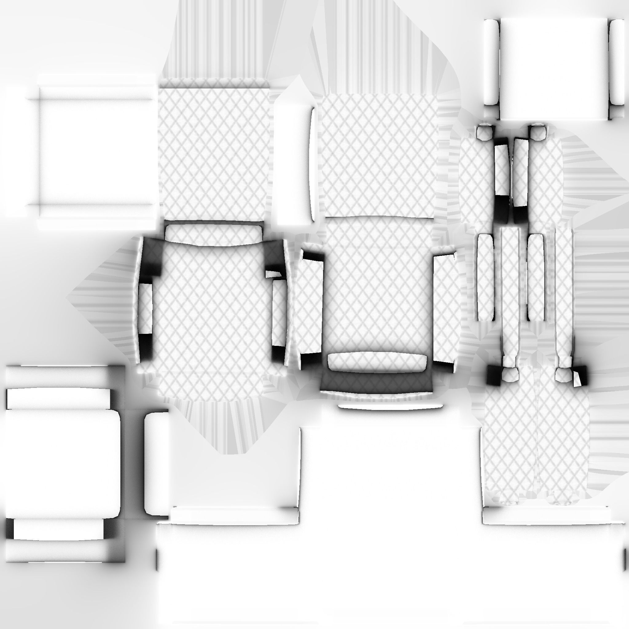 Black Leather Wood Armchair - Furniture Interior Design Low-poly 3D model_13