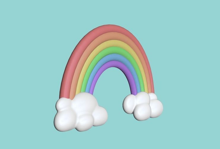 Cute Rainbow 3D print model_1