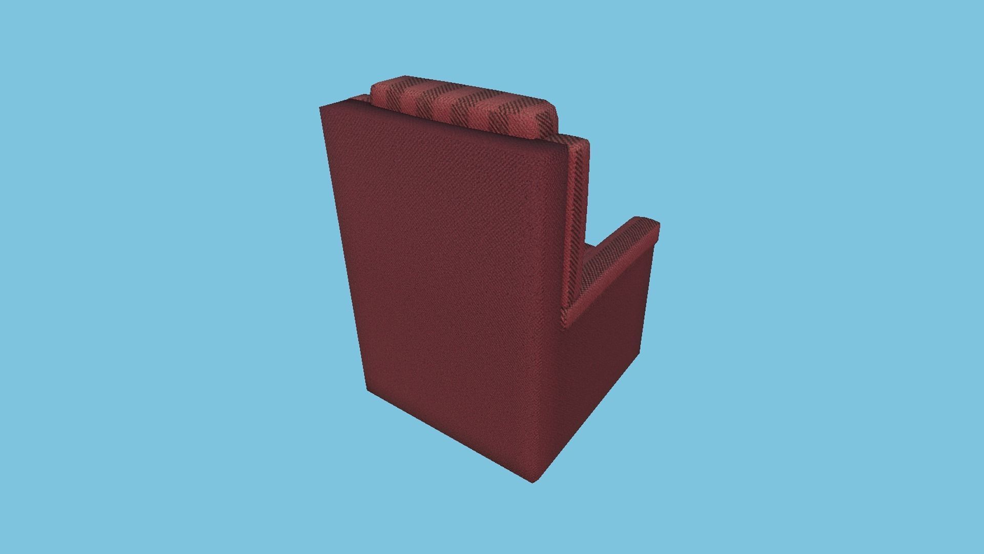 Red Stripes Armchair - Furniture Interior Design Free low-poly 3D model_2