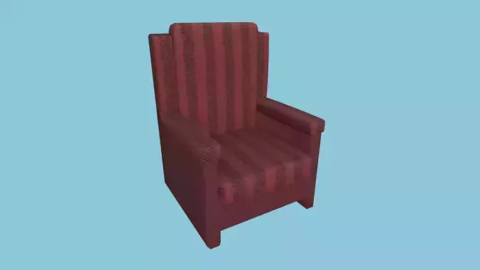 Red Stripes Armchair - Furniture Interior Design Free low-poly 3D model
