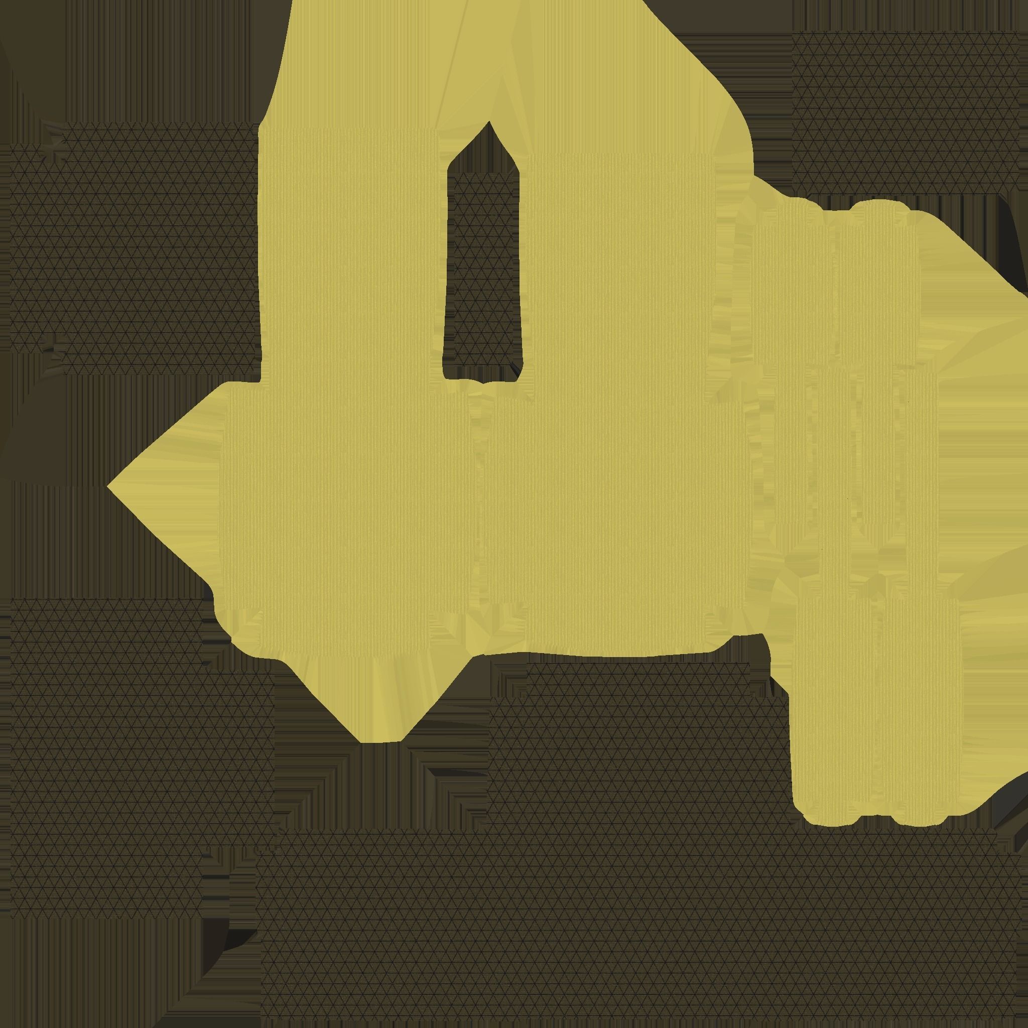 Yellow Armchair - Furniture Interior Design Low-poly 3D model_13