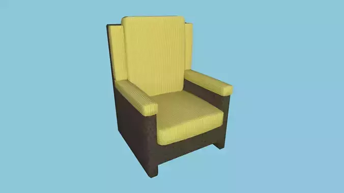 Yellow Armchair - Furniture Interior Design Low-poly 3D model