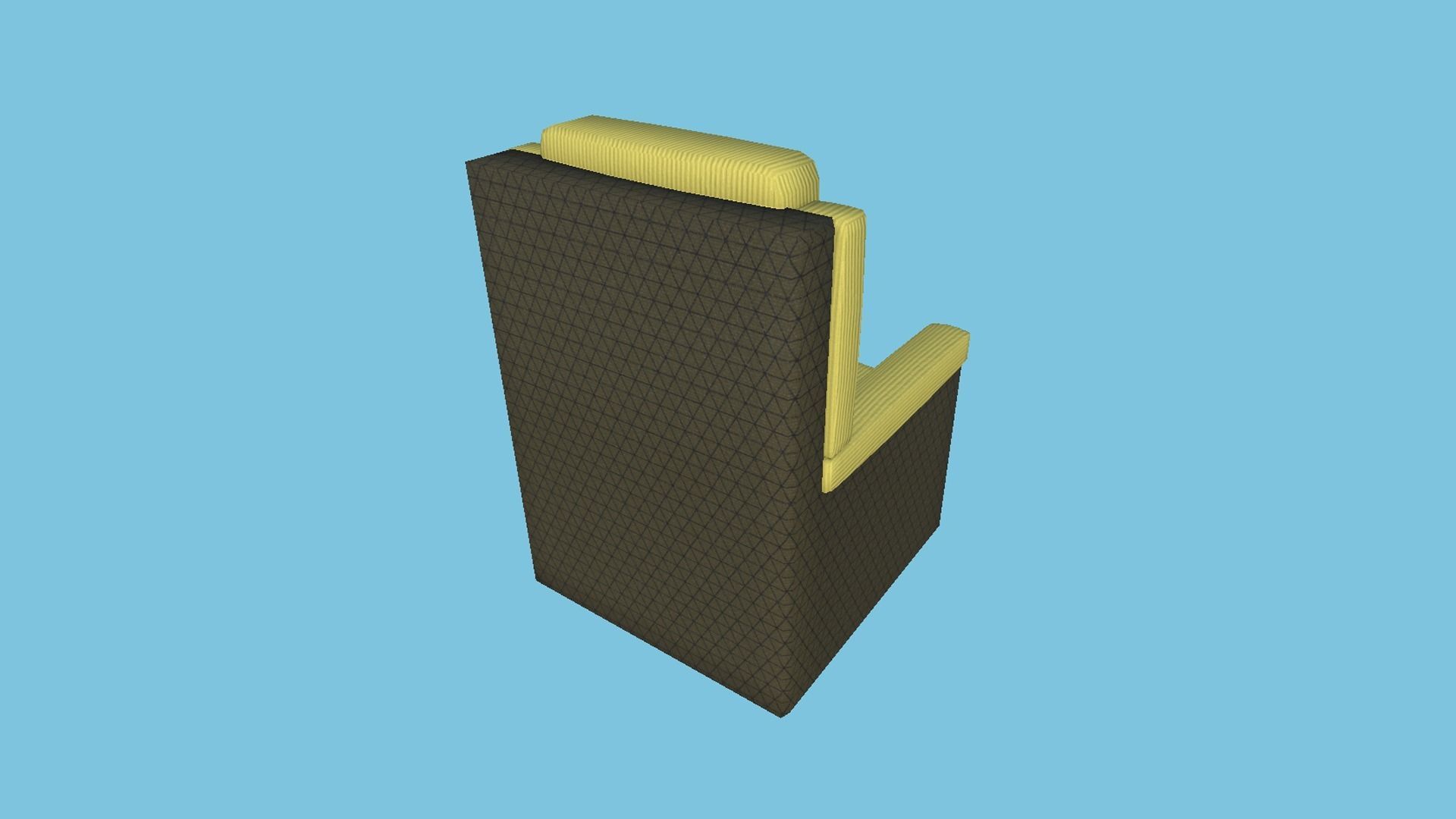 Yellow Armchair - Furniture Interior Design Low-poly 3D model_2