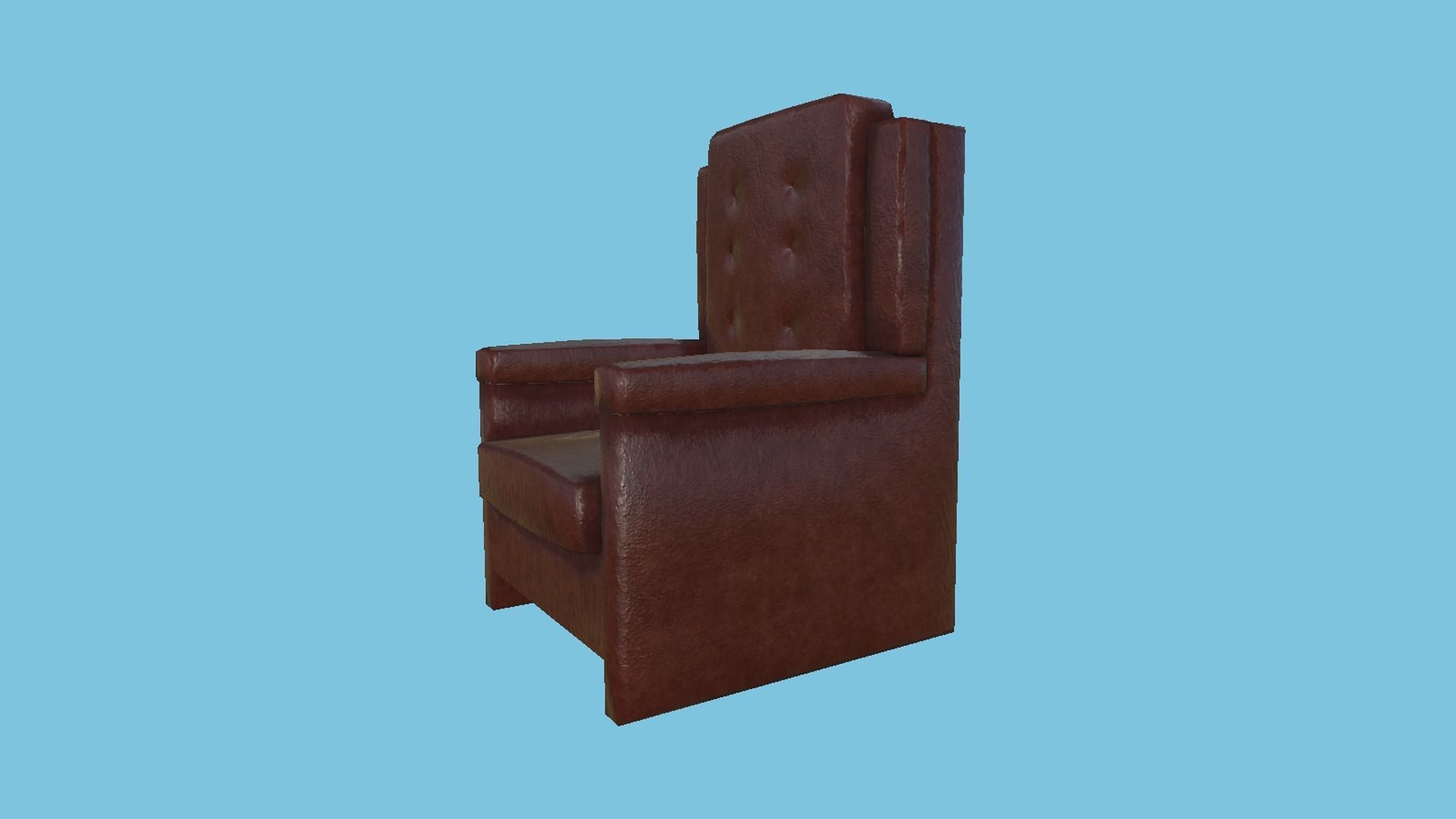 Shine Leather Armchair - Furniture Interior Design Low-poly 3D model_3