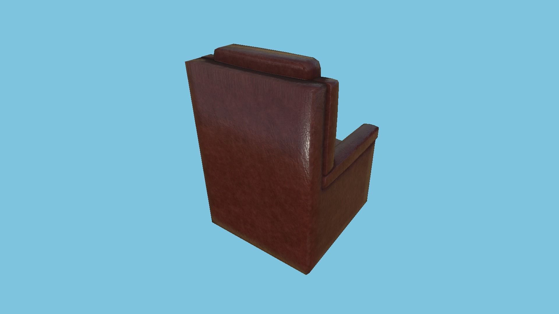 Shine Leather Armchair - Furniture Interior Design Low-poly 3D model_2