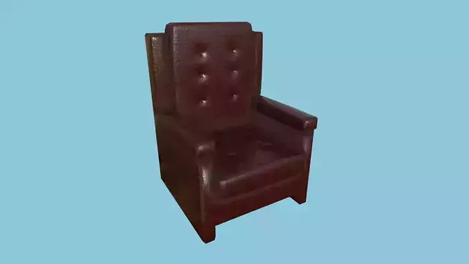 Shine Leather Armchair - Furniture Interior Design Low-poly 3D model
