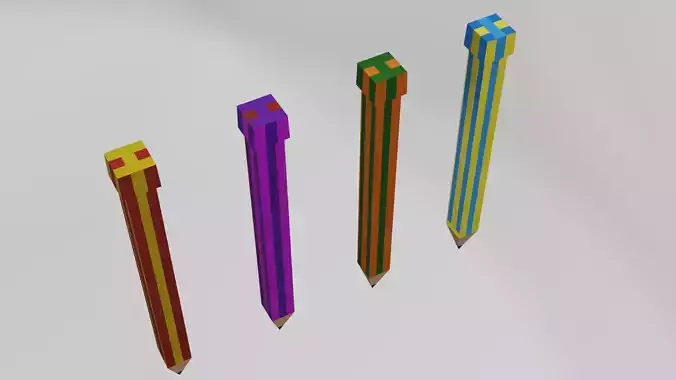 Low polly pens Low-poly 3D model