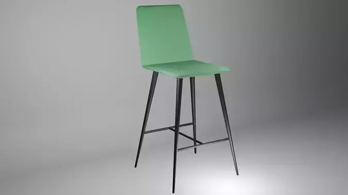 Bar Chair Low-poly 3D model