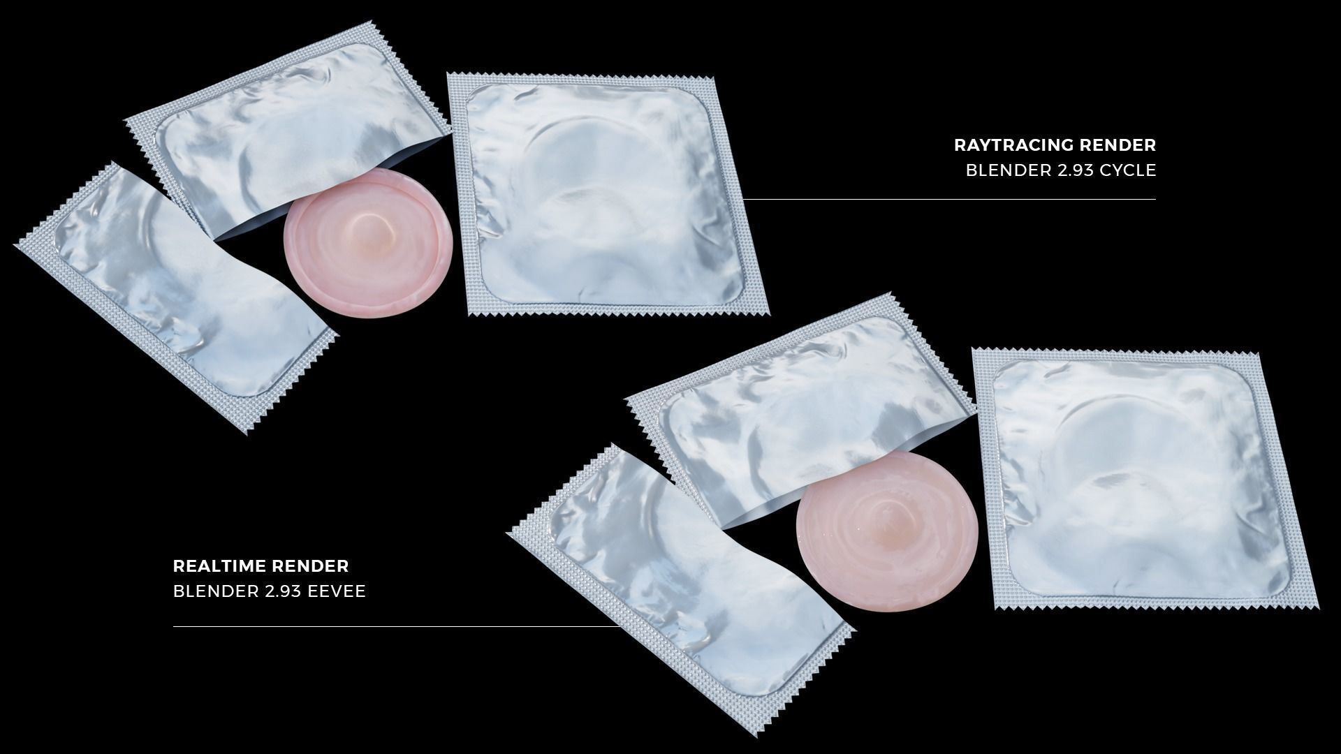 Package condom Low-poly 3D model_5