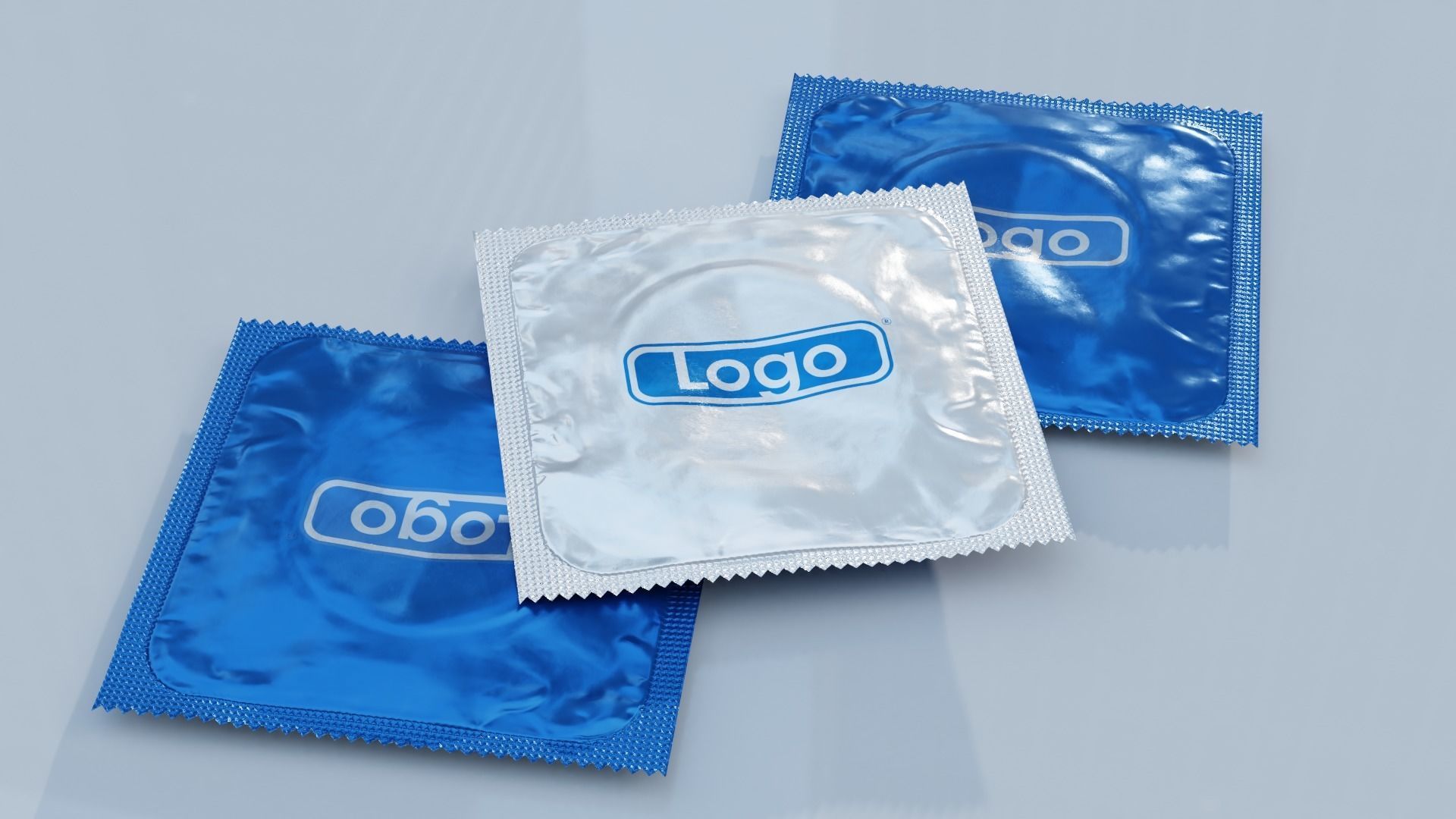 Package condom Low-poly 3D model_3