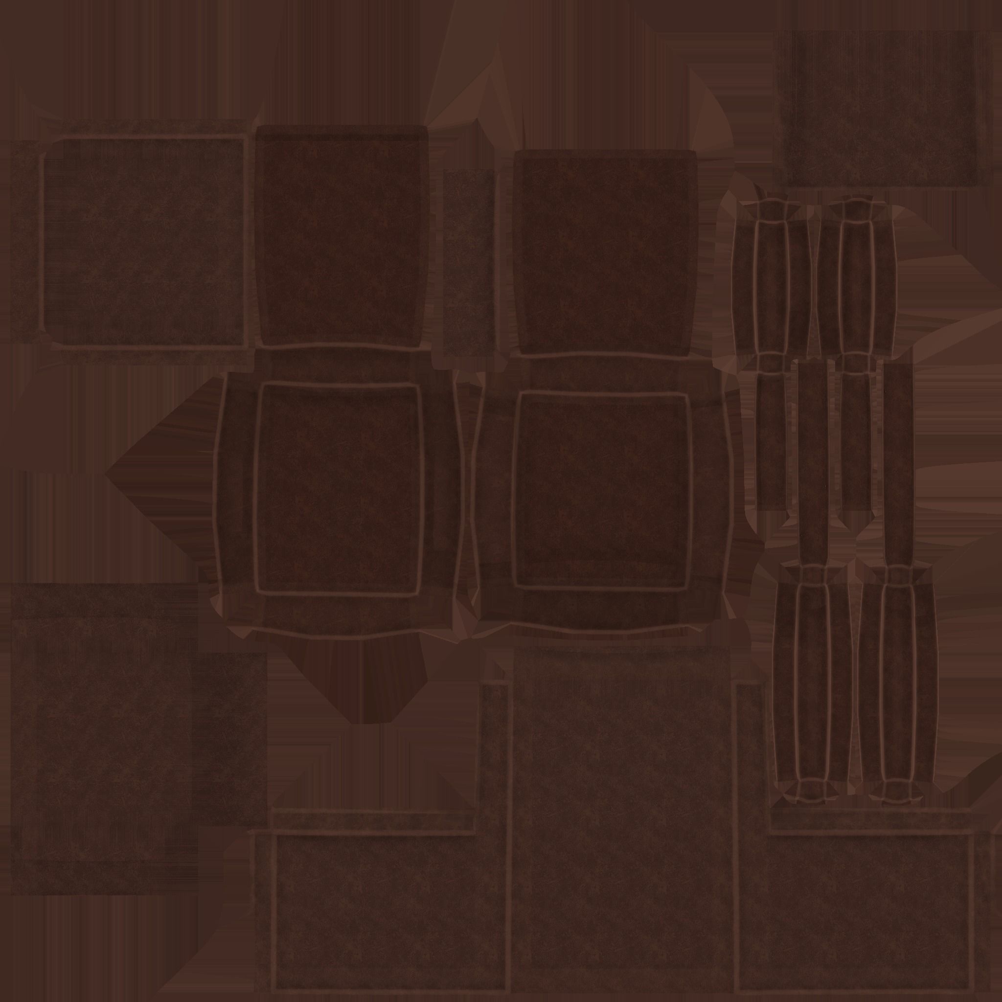 Brown Leather Armchair - Furniture Interior Design Low-poly 3D model_12