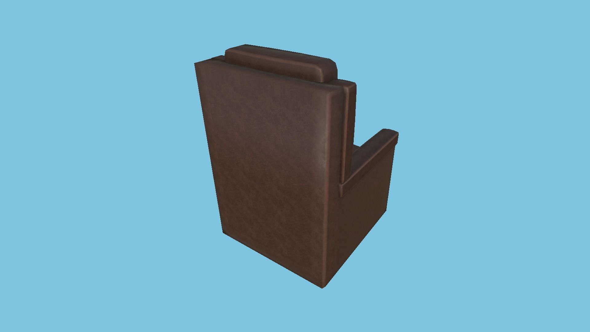 Brown Leather Armchair - Furniture Interior Design Low-poly 3D model_2