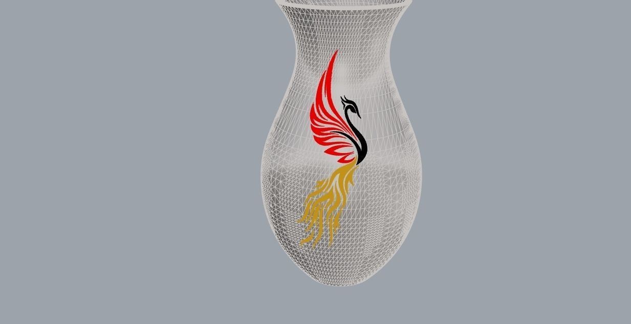 decorative phoenix vase 3D model_15