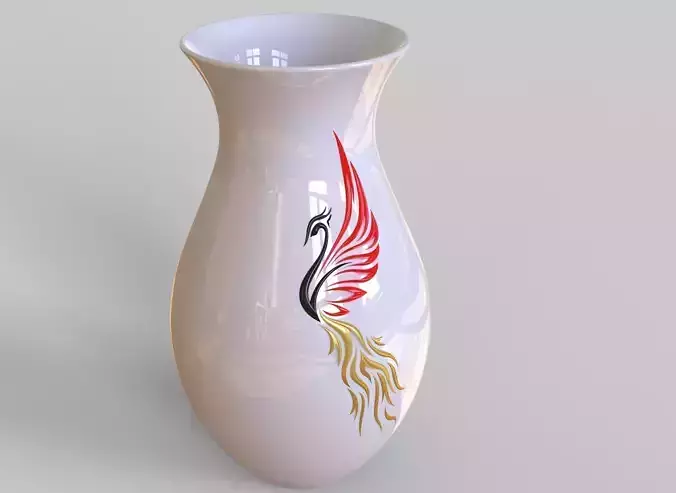 decorative phoenix vase 3D model