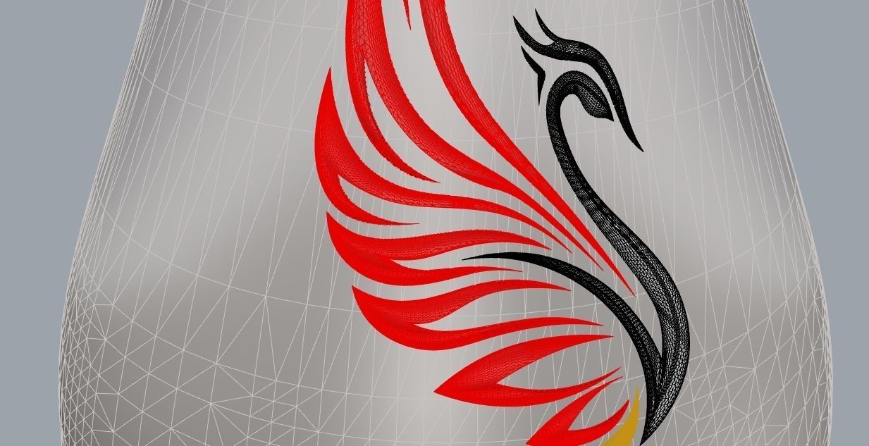 decorative phoenix vase 3D model_16