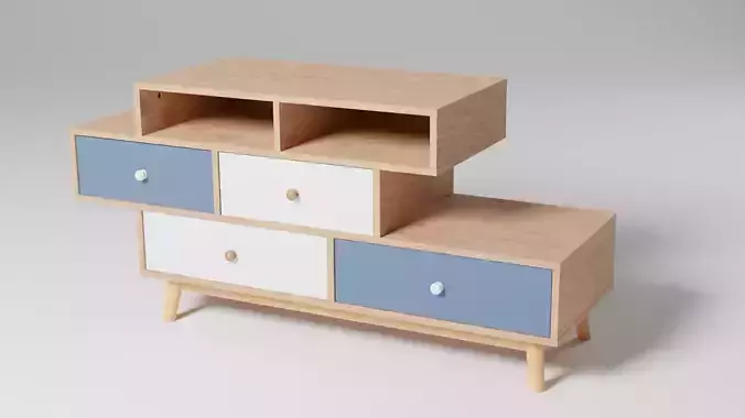 IRVINE 4 Drawer Sideboard Brown