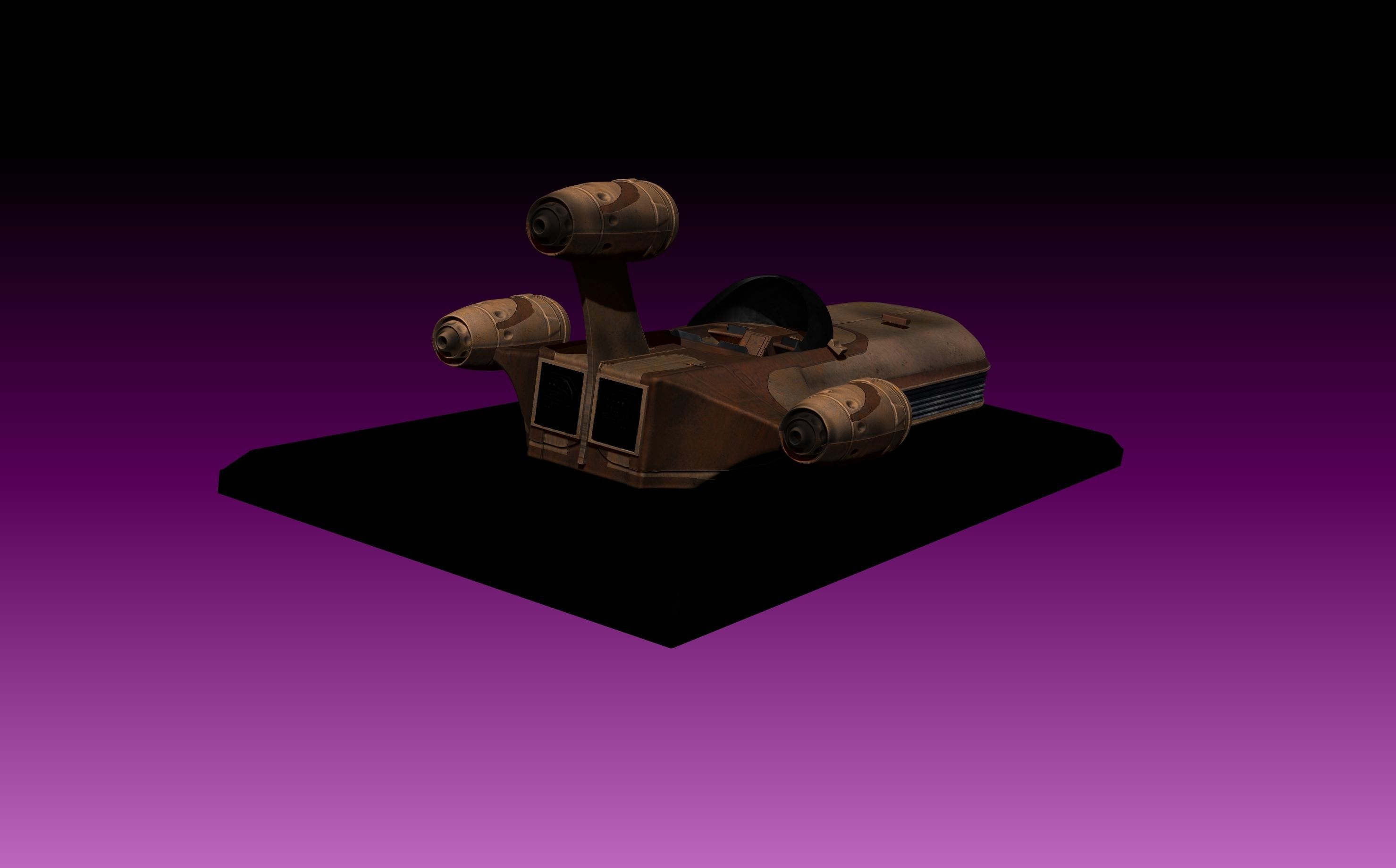 Starwars Luke Skywalker landspeeder 3D print model_8